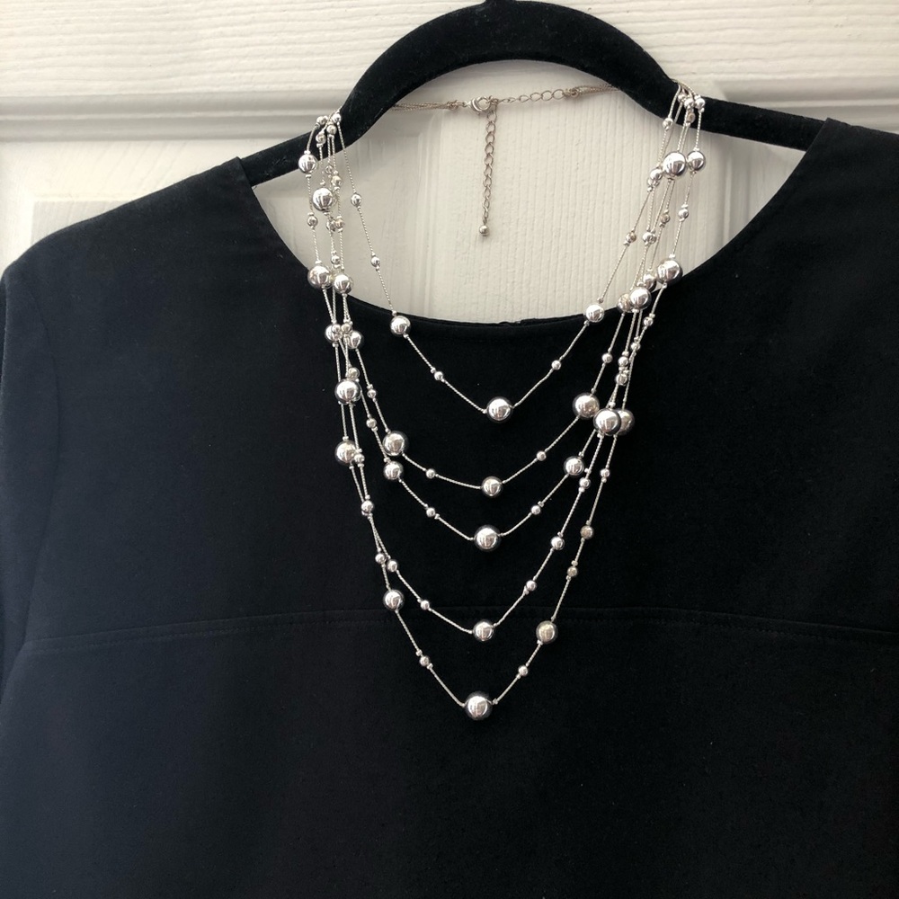 Silver, multi strand necklace